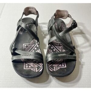 Merrell Keepsake Sandals Womens 8 Black Lilac Strappy Outdoor Hiking Shoes Trail